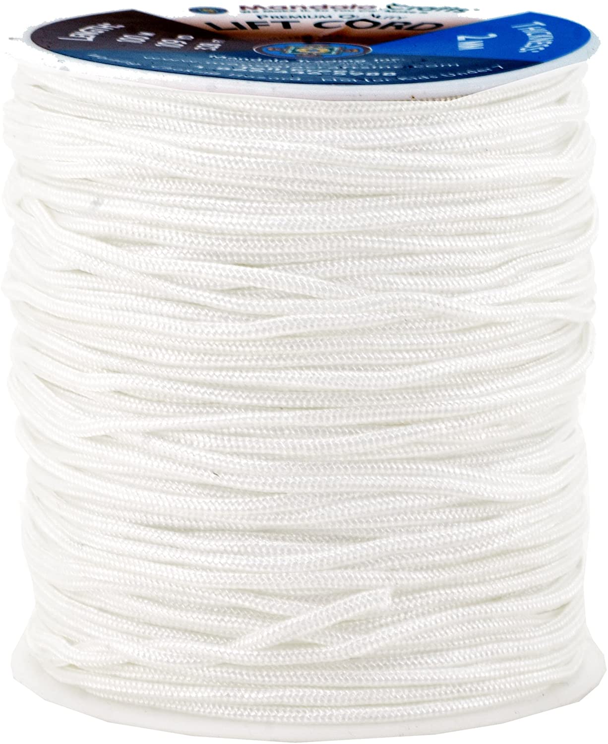 Blinds String， Lift Cord Replacement from Braided Nylon for RVs， Windows， Shades， and Rollers (1mm， White)
