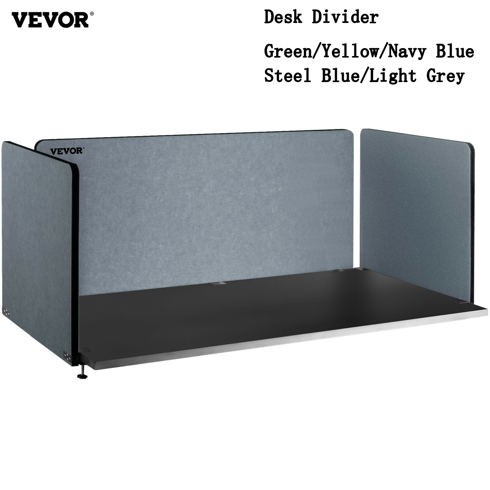VEVOR 60" Desk Divider Kit Separation Partition Screen Privacy 3 Panels Flexible Mounted for Office Classroom Studying Room Use