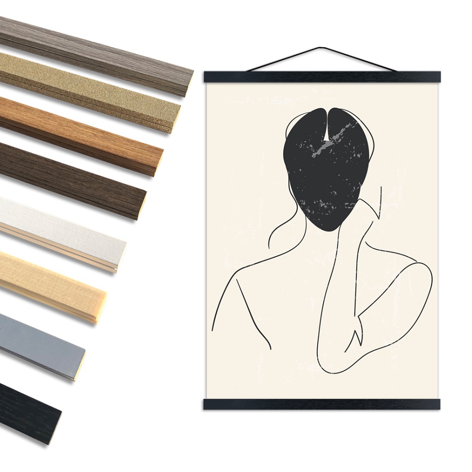 8 Colors Magnetic Poster Hanger Frame Teak Wooden Hanger Frame Painting Po Frame Canvas Wall Art Craft Frame Art Hanger