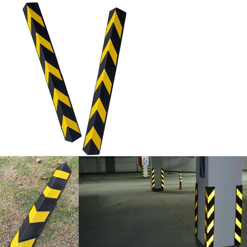 PVC Reflective Rubber Corner Guard Anti Collision Tape For Underground Garage Parking Lot Crashproof  Warning Signs