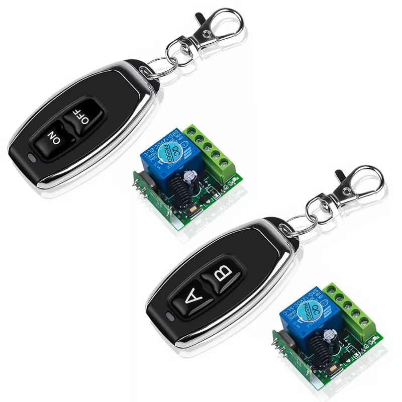 DC12V 10A Relay 1 CH Wireless RF Remote Control Switch Transmitter with Receiver Module 433mhz LED Remote Control