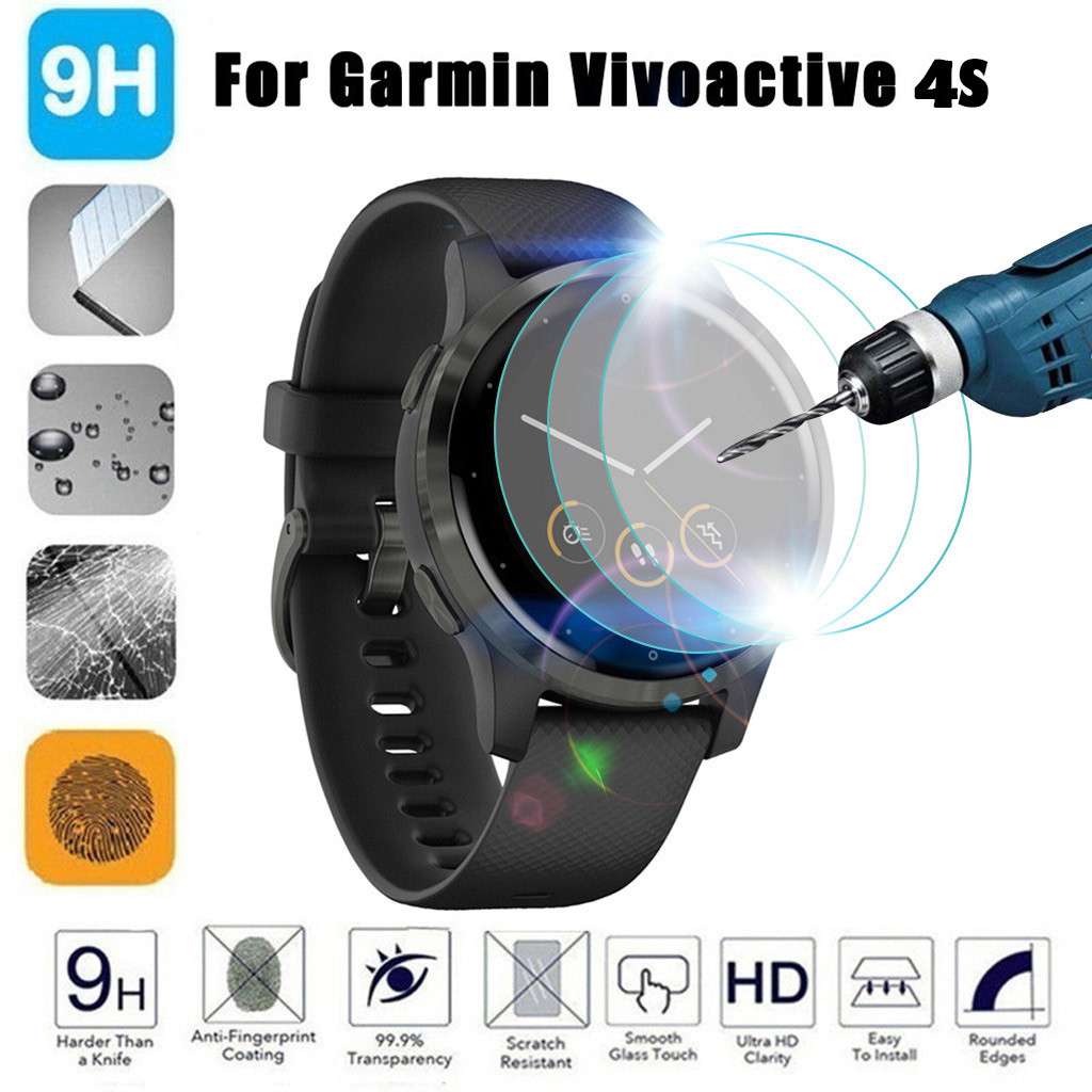 3PCS Clear Tempered Premiun Screen Protector Film Explosion-Proof Protective Glass for Garmin Vivoactive 4S