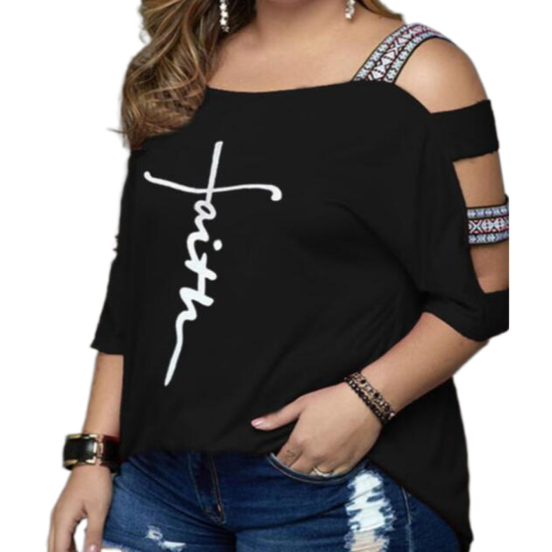  Plus Size Tee Shirt Woman Large Size Womens T-Shirt 5Xl Cutout Tunics Vonda Plus Size Women Tunica Feminina Blusas Fiesta