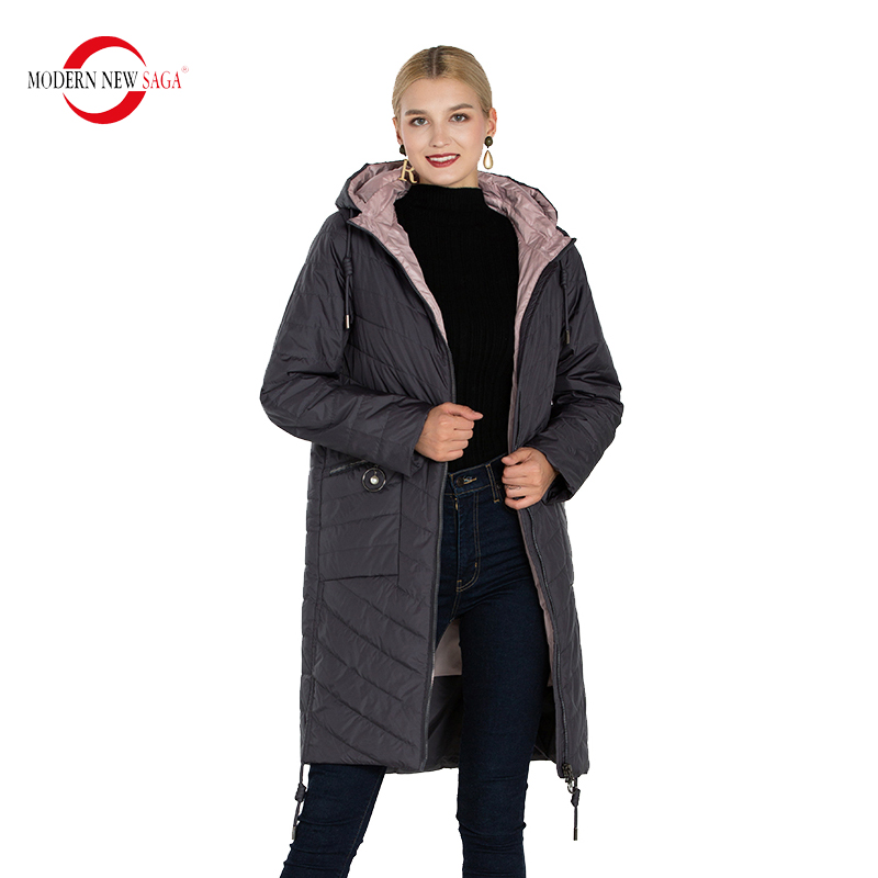 MODERN SAGA  Women Quilted Coat Long Jacket Autumn Cotton Padded Coat Parka Women Coats Overcoat Plus Size Ladies Coats