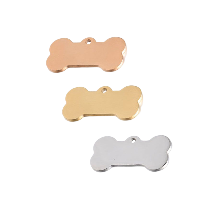 3Pcs Stainless Steel Charms Bone Stamping Blank Disc Charms Dog Tags Jewelry Findings For Pendant Necklaces Making Accessories