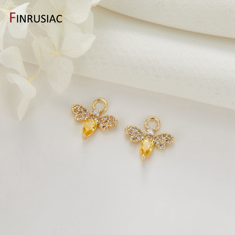   14K Gold Plated Butterfly Earrings Pendant Charms For Earring Necklace Bracelet DIY Jewelry Making