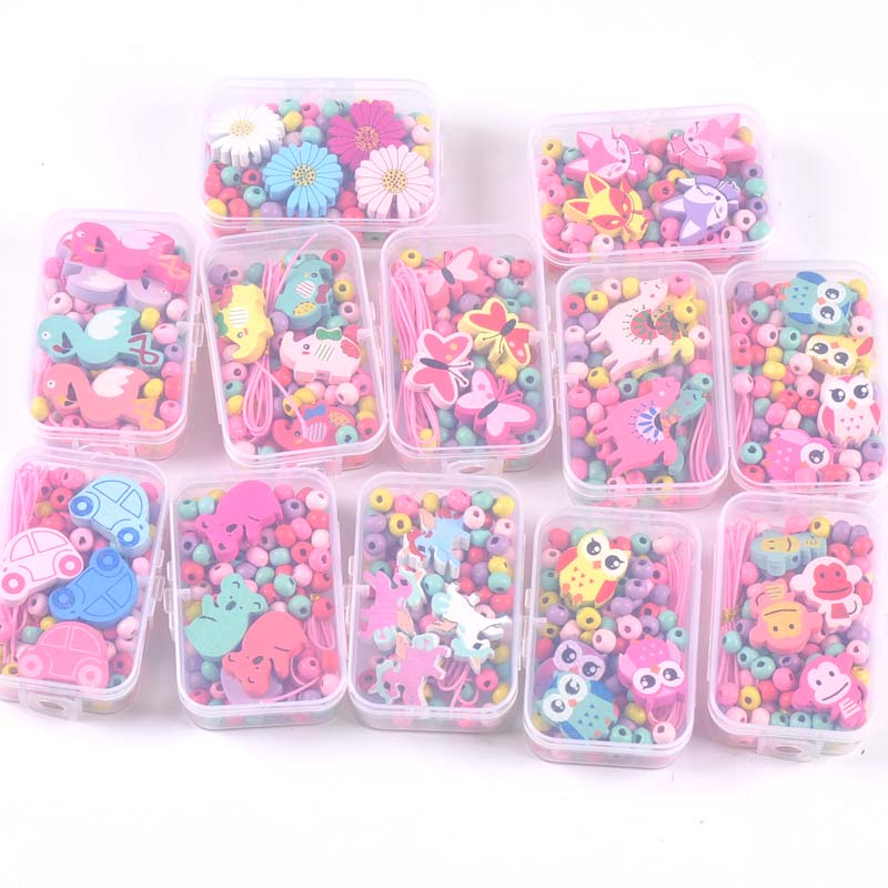 Kids Handmade DIY Beads Toy For Girl Wear Beads With Accessory Set Creative Children Handicraft Jewelry Making Toys YKL0865