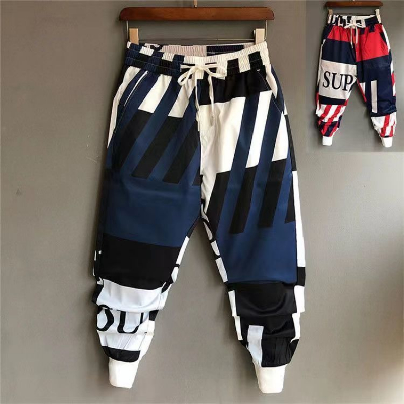  pattern and color casual men's tide  bunched harem pants all-match small feet nine-point pants