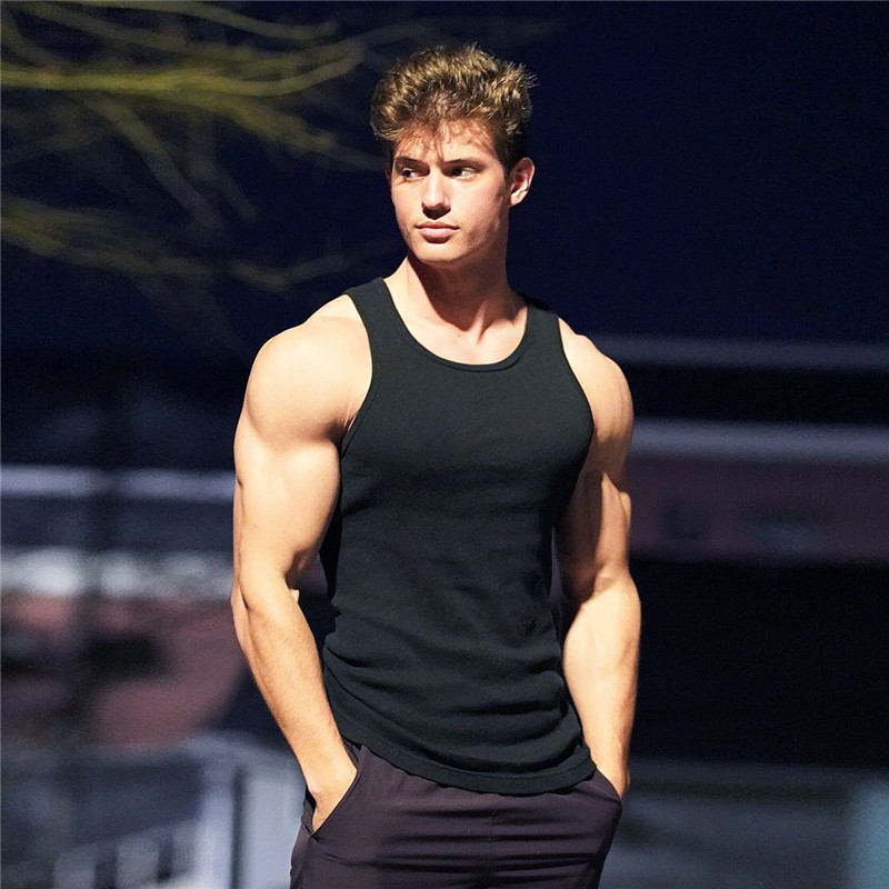  Summer men Vest gym Tank top Men Fitness sleeveless shirt Male Exercise Sports vest Undershirt Gyms train vest