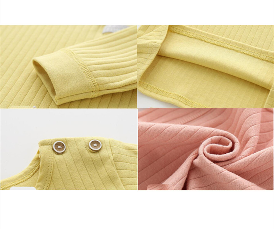 Newborn Baby Girl Boy Spring Autumn winter Solid Clothes Sets Long Sleeve Top + Elastic Pants 2PCs  UndSerwear Pajamas Set