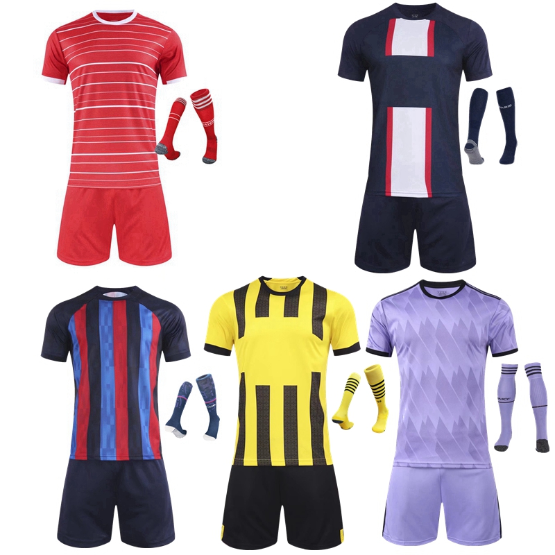  2023 Children Sets football uniforms  girls sports kids youth training suits blank custom print soccer set with socks