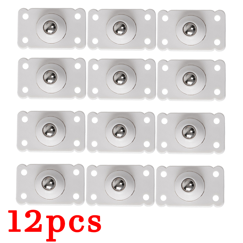 12pcs Wheels For Furniture Travel Stainless Steel Roller Self Adhesive Furniture Caster Home Strong Load-bearing Universal Wheel
