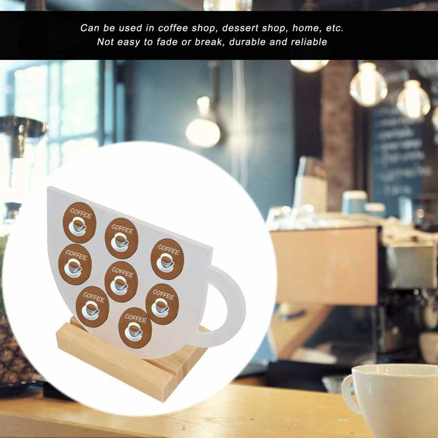 8 Hole Capsule Holder Coffee Pods Display Stand Large Capacity Lightweight with Bamboo Base for Dessert Shop for Home