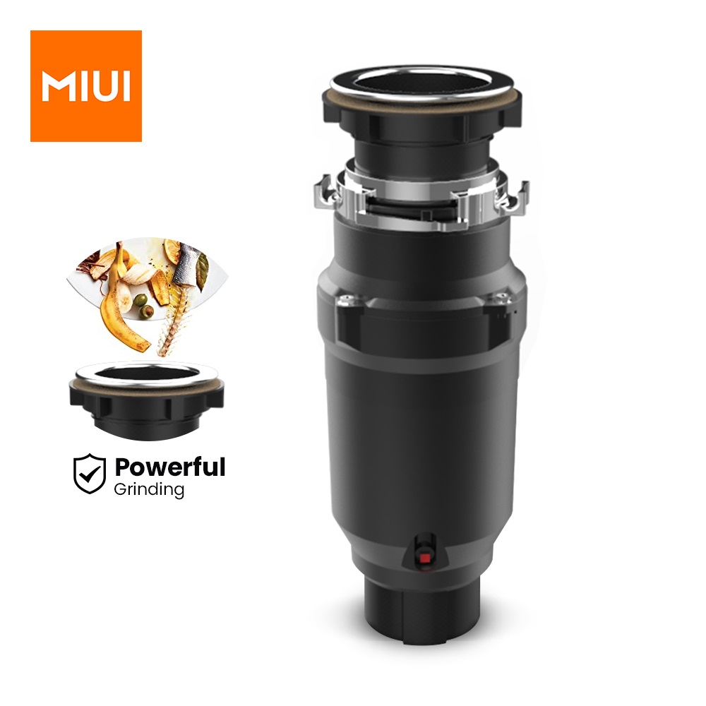 MIUI Continuous Feed Garbage Disposal with Sound Reduction，1/2 HP Stainless Steel Food Waste Grinding System，Power Cord Included