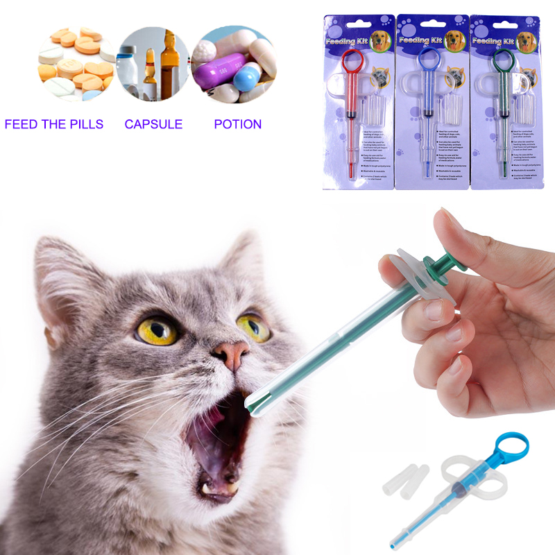 1PC Pet Dog Cat Puppy Pills Dispenser Feeding Kit Given Medicine Control Rods Home Universal Pet Medicine Feeder Push Dispenser