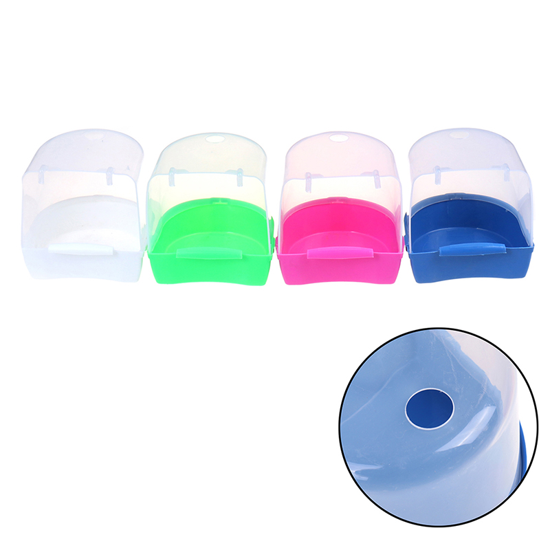 1PC Plastic Bird Water Bath Box Bathtub Parrot For Parakeet Hanging Bowl