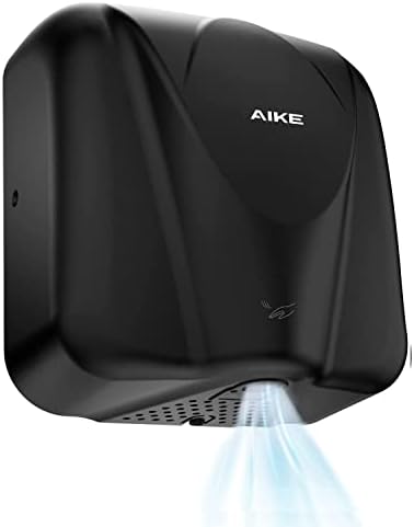 AIKE Elephant Power Commercial Hand Dryer High Speed Auto Warm Wind, Matte Black Thermoset Cover AC110V-130V Model AK2812