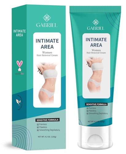 Bikini and Body Hair Removal Cream for Women and Men: Sensitive Skin-Friendly Painless Depilatory for Pubic Areas, Private Areas, Legs, and Underarms - 4 oz