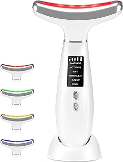 Red light therapy for face,Facial Massager,skin Care Tool,for Anti-Aging, at home,Lifting and Tightening Sagging Skin (Pearl White)