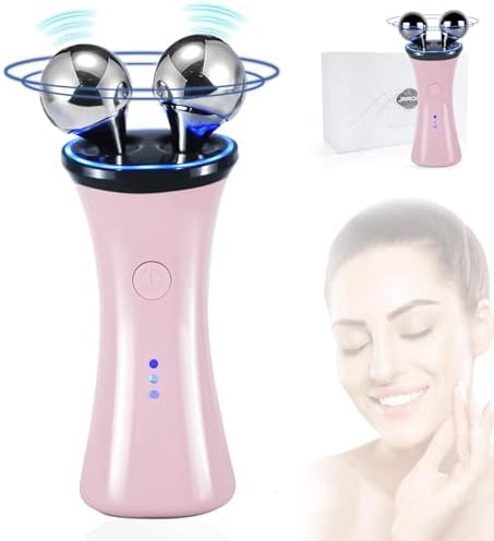 Microcurrent Facial Device-Face Massager Electric Face Lifting, Microcurrent Facial Device for Face and Neck, Handheld Skin Care Face Toning Device, Best Present for Mother and Companion (Pink)