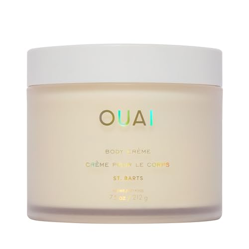 OUAI Body Cream, St. Barts - Hydrating Whipped Body Cream with Cupuaçu Butter, Coconut Oil and Squalane - Softens Skin and Delivers Healthy-Looking Glow - Sulfate-Free Skin Care - 7.5 Oz