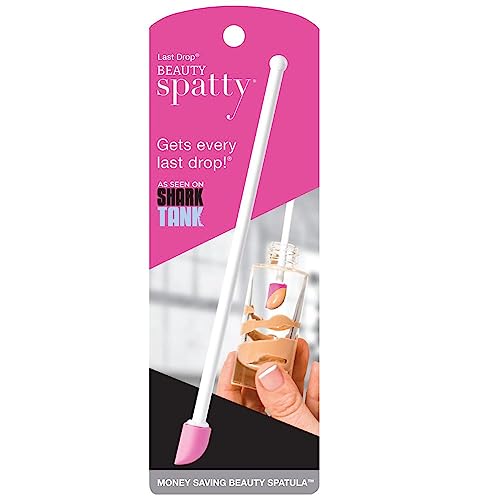 Spatty Last Drop Mini Makeup Spatula (6 Inch Pink) Shark Tank Mom Made Scrapes Foundation, Lotion, Cosmetics, Beauty Products, Perfect Gifts for Women, Teen, Grandma, Stocking Stuffers Under 6 Dollars
