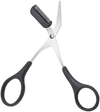 Eyebrow Scissors with Comb, Professional Precision Eyebrow Trimmer, Non Slip Finger Grips Eyebrow Trimming Scissors Hair Removal Beauty Accessories for Men Women