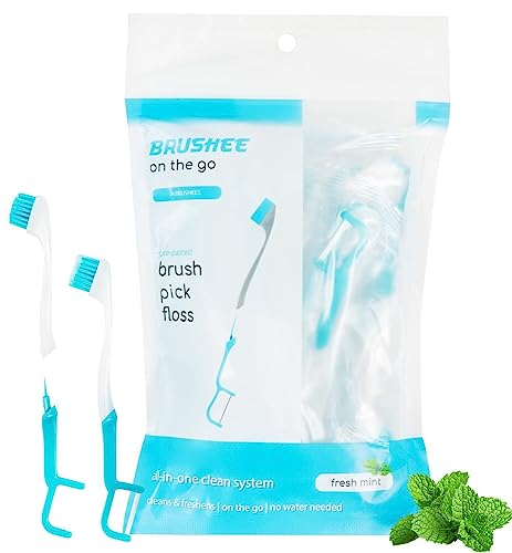 The Evolution of Oral Care | 3-in-1 Tool (Pre-Pasted Mini-Brush + Floss + Pick) | Individually Wrapped | Disposable | Prepasted Travel Toothbrushes | Small Adult Toothbrush - (24-Pack)