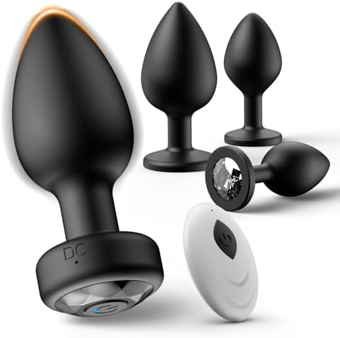 Anal Plug Vibrating Butt Plug, 4PCS Silicone Adult Sex Toys Anal Plugs,Remote Control Vibrators with 10 Vibrating Modes, Adult Sex Toys & Games for Woman Men Couples Anal Vibrator Prostate Massager