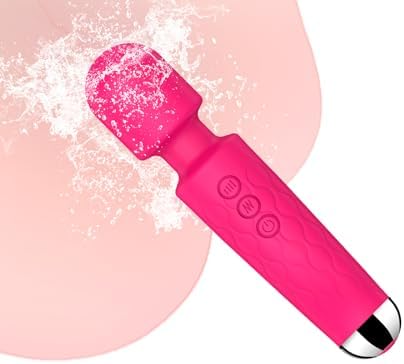 Vibrator Wand,Adult Sex Toy Wand, G Spot Dildo, Clit Vibrator, Sex Vibrators,Clitoris Stimulation,with 8 Speeds & 20 Patterns, Quiet,Fully Waterproof,Vibrating Wand for her Pleasure (Rose Red)