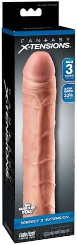 Pipedream Fantasy Perfect X-Tensions, Flesh, 3 Inch