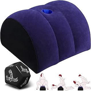 Sex Position Pillow Sex Dice-Dildo Pillow Dildo Mount Sex Toy Mount Ideal for Enhancing Intimacy Cushion-Lumbar Support Cushion Inflatable Leg Pillow Bed Wedge Sex Toys for Women and Couples(Blue)