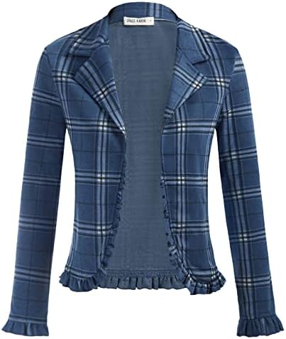 GRACE KARIN 2024 Women Casual Suit Jacket Plaid Lightweight Work Office Blazer