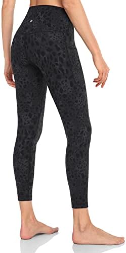 HeyNuts Essential 7/8 Leggings with Side Pockets for Women, High Waisted Tummy Control Compression Pants 25''