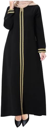WSPLYSPJY Embroidered Abaya Muslim Dresses for Women Maxi Long Sleeve Prayer Clothes Middle Eastern Kaftans