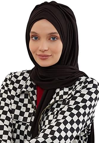Aisha's Design Instant Hijab for Women Muslim, Presewn 95% Cotton Jersey Turban, Ready to Wear Scarf