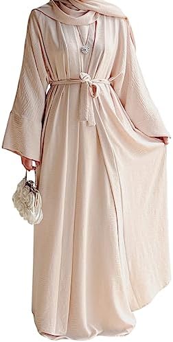 2PCS Women's Muslim Dresses Abaya Islamic Dubai Prayer Dress Robe Long Cardigan Maxi Dress