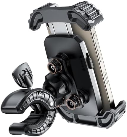 [with Vibration Dampener] Motorcycle Phone Mount [150mph Wind Anti-Shake][6.8''Phone Friendly] E Bike Bicycle Phone Holder Mount, Gifts for Men, Bike Ebike Motorcycle Accessories for 4.7-6.8''Phone