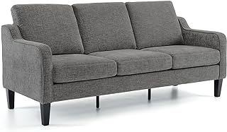 VINGLI Couches for Living Room Sofa 71" Small Couch Loveseat Sofa Mid-Century Modern Couch Grey Soft Chenille Couches Floor Sofa for Bedroom, Apartment, Lounge, Office
