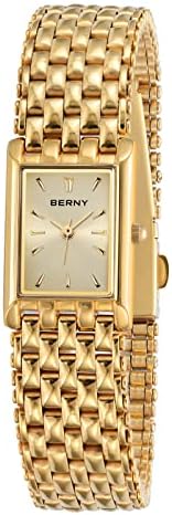 BERNY Gold Watches for Women Updated Ladies Quartz Wrist Watches Stainless Steel Band Womens Small Gold Watch Luxury Casual Fashion Bracelet Tools Included