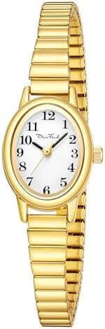 Diaofendi Petite Women's Easy Reader Watch, Analog Women Watch with Stainless Steel Expansion Band, Water Resistant