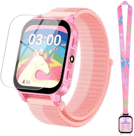 cjc Smart Watch for Kids Gift for Girls Ages 4-12 - Includes Screen Protector, 30 Games, 140 Learning Cards, HD Touch Screen, Camera, Music, Pedometer - Fun & Educational Birthday Gift Idea
