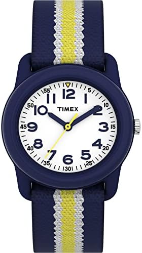 Timex Boys TW7C05800 Time Machines Blue/Yellow Stripes Elastic Fabric Strap Watch