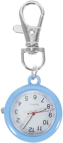 Pocket Watch, Doctor Brooch Fob Watch Quartz Watch Keychain Casual Simple Clip Watch Hanging Medical Paramedic Medical Pocket Watch (Blue) - 72X30mm/2.8X1.2inch