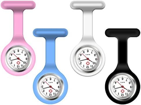 4 Pack Nurse Watches for Women, Watch with Second Hand for Nurses, Nurse Watches, Clip on Watch, Watch for Nurses,Fob Watches for Nurses, Nurse Watch Clip on