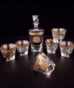 1st copy versace home golden crystal decanter and goblets