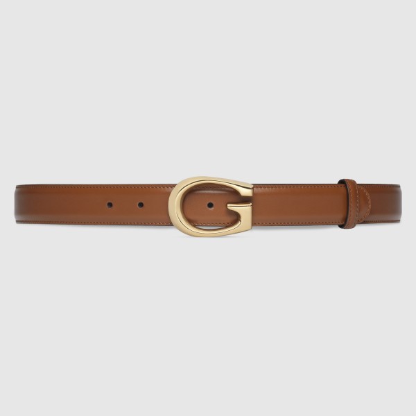 Gucci Brown Leather 30MM Belt with G Buckle